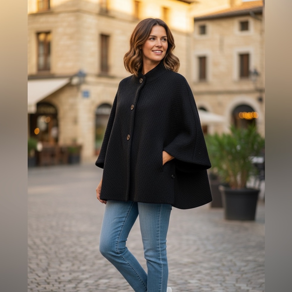 Talbots Wool Blend Cape Coat Size small/medium